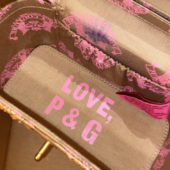 Y2K JUICY COUTURE Brown SNAKE SKIN MINI BAG Vintage train case cosmetic travel - Picture 15 of 17